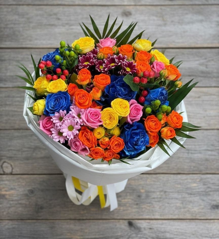 Букет цветов из: Розы и Хризантемы в Пятигорском