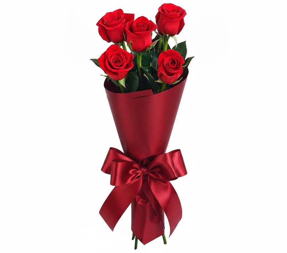 Букет 5 Красных роз Эдлесс Лав в Пятигорском
