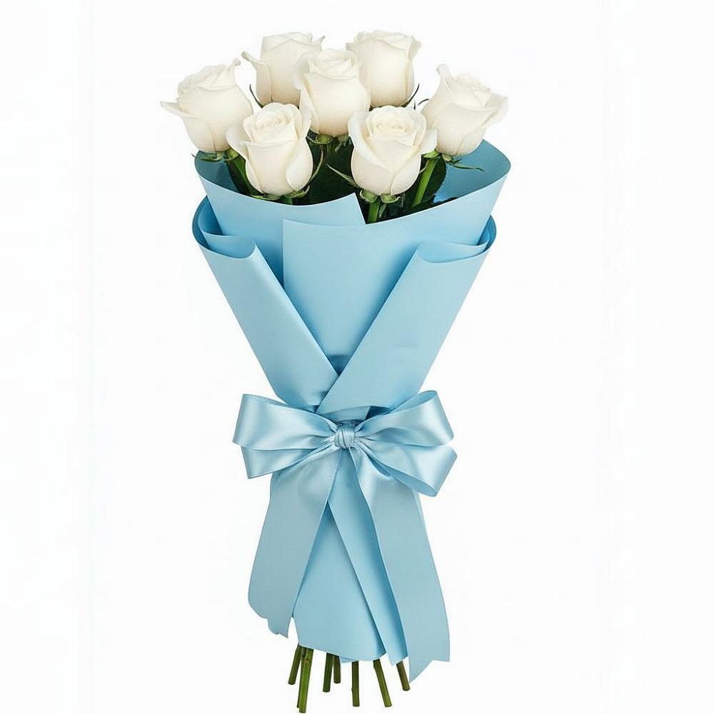 Букет 7 белых роз Проуд в Пятигорском