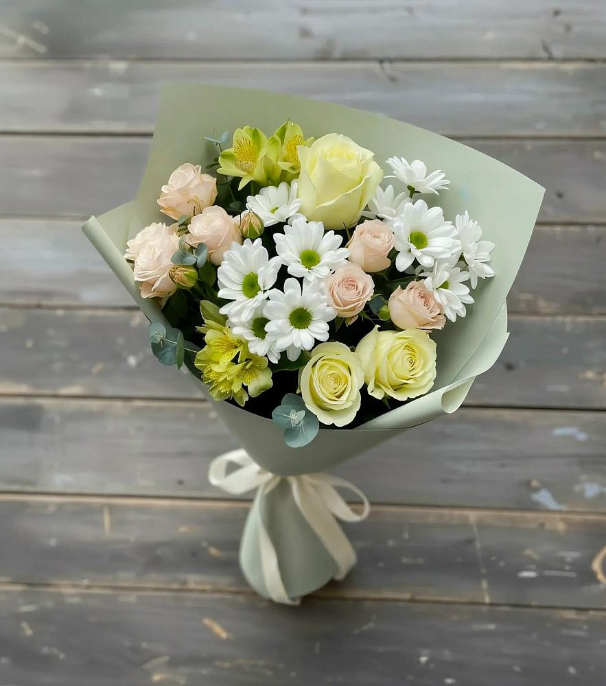 Букет цветов из: Альстромерии, Розы и Хризантемы в Пятигорском