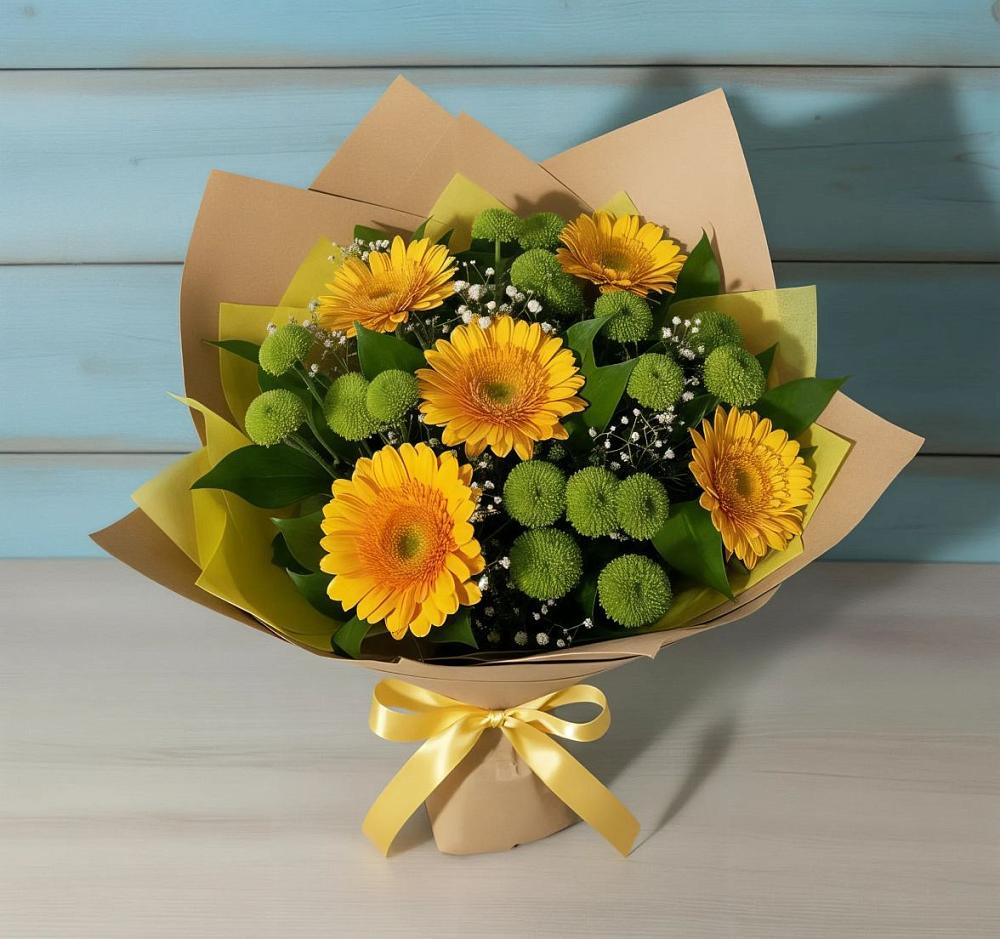 Букет цветов из: Герберы и Хризантемы в Пятигорском
