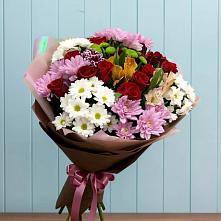 Букет цветов из:  Розы, Хризантемы и Альстромерии в Пятигорском