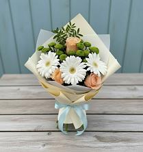 Букет цветов из:  Герберы, Розы и Хризантемы в Пятигорском