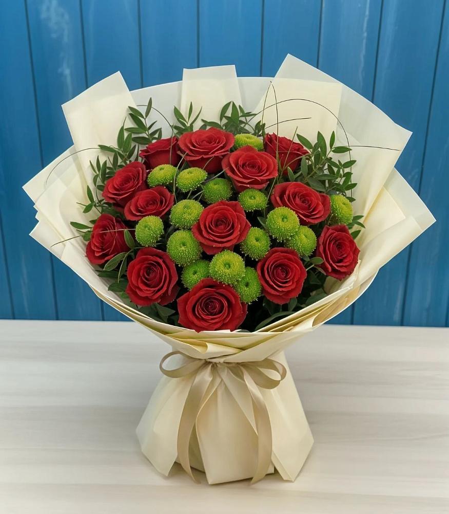 Букет цветов из: Розы и Хризантемы в Пятигорском